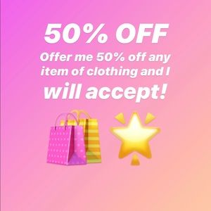 50% OFF All Clothing